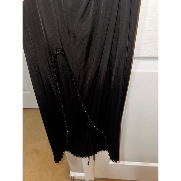 Alexander‎ Wang Halter Dress Cutout Beaded Trim Bodycon Black Size 10 - Picture 7 of 12